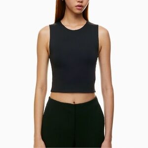 Aritzia Babaton Black Sleeveless Crop Top